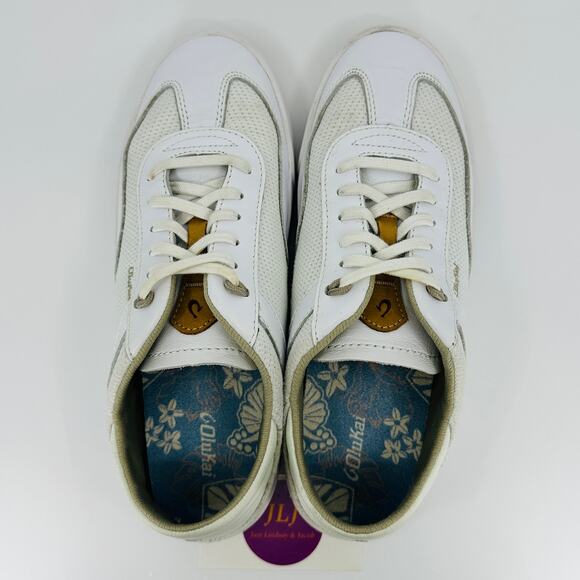 OluKai Women’s Kilea White Leather Classic Court Hands Free Sneakers Size 8.5 - Picture 9 of 11